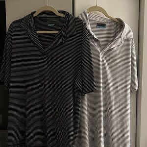 PGA Tour, white/black striped golf shirts (Dri-fit) (damaged tags)